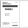 Komatsu Wheel Loader WA600 8 Operation Maintenance Manual EENAM03472 2017