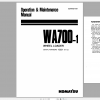 Komatsu Wheel Loader WA700 1 Operation Maintenance Manual SEAM04270101