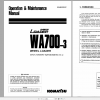 Komatsu Wheel Loader WA700 3 Operation Maintenance Manual SEAM032201P 1999