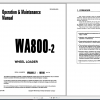 Komatsu Wheel Loader WA800 2 Operation Maintenance Manual SEAM004000 1996