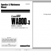 Komatsu Wheel Loader WA800 3 Operation Maintenance Manual SEAM018601 1998