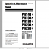Komatsu Wheeled Excavator PW140 7 PW160 7 PW180 7 PW200 7 PW220 7 Operation Maintenance Manual