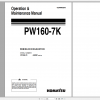 Komatsu Wheeled Excavator PW160 7K Operation Maintenance Manual UEAM003203 2005