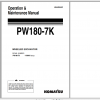 Komatsu Wheeled Excavator PW180 7K Operation Maintenance Manual UEAM004501 2005