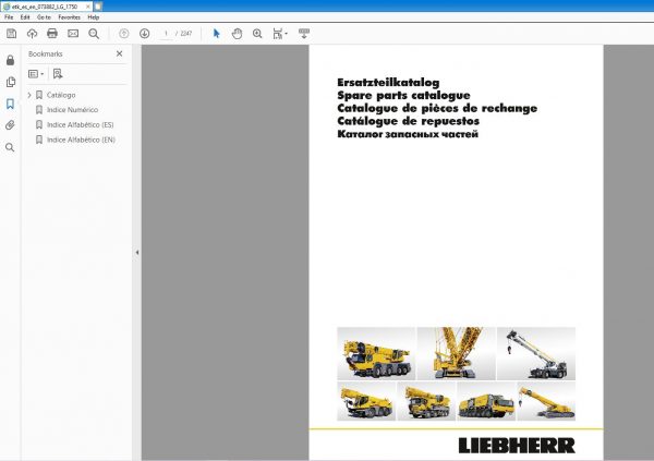 Liebherr Crane LG1750 2 750 Ton Shop Manual Diagram and LICCON DVD 10