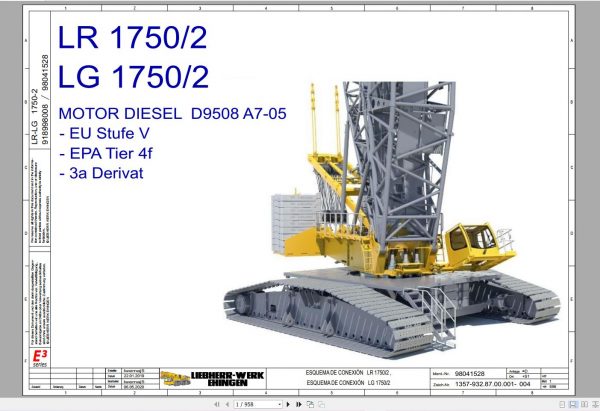 Liebherr Crane LG1750 2 750 Ton Shop Manual Diagram and LICCON DVD 11