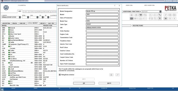 PETKA 8.3 Volkswagen Seat Skoda Audi Commercial Vehicles Porsche 02.2022 Spare Parts Catalog DVD 10
