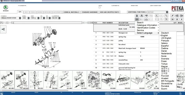 PETKA 8.3 Volkswagen Seat Skoda Audi Commercial Vehicles Porsche 02.2022 Spare Parts Catalog DVD 15