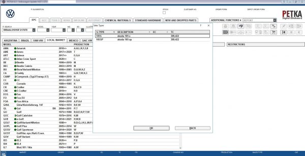PETKA 8.3 Volkswagen Seat Skoda Audi Commercial Vehicles Porsche 02.2022 Spare Parts Catalog DVD 9