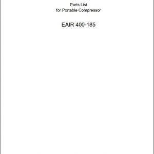 Atlas Copco Portable Compressors EAIR 400 185 Parts List 2205 7169 07 2020