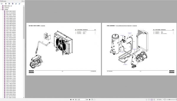 Atlas Copco Portable Compressors XAMS XATS XAHS XAVS 407 1150 CD7 WUX Parts List 9829 3801 49 2017 1