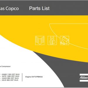 Atlas Copco Portable Compressors XAMS XATS XAHS XAVS 407 1150 CD7 WUX Parts List 9829 3801 49 2017