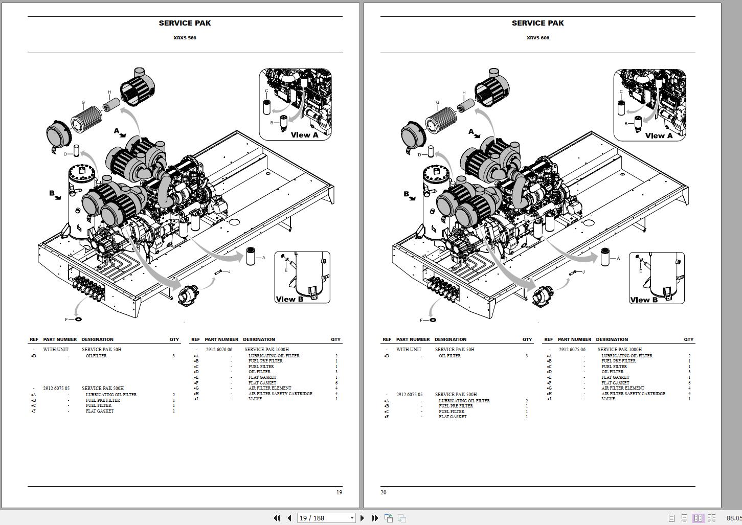 Atlas Copco Portable Compressors XRXS XRVS 566 606 CD XRXS CD XRVS 1200 1250 CD6 Parts List 2955 0960 01 2008 1