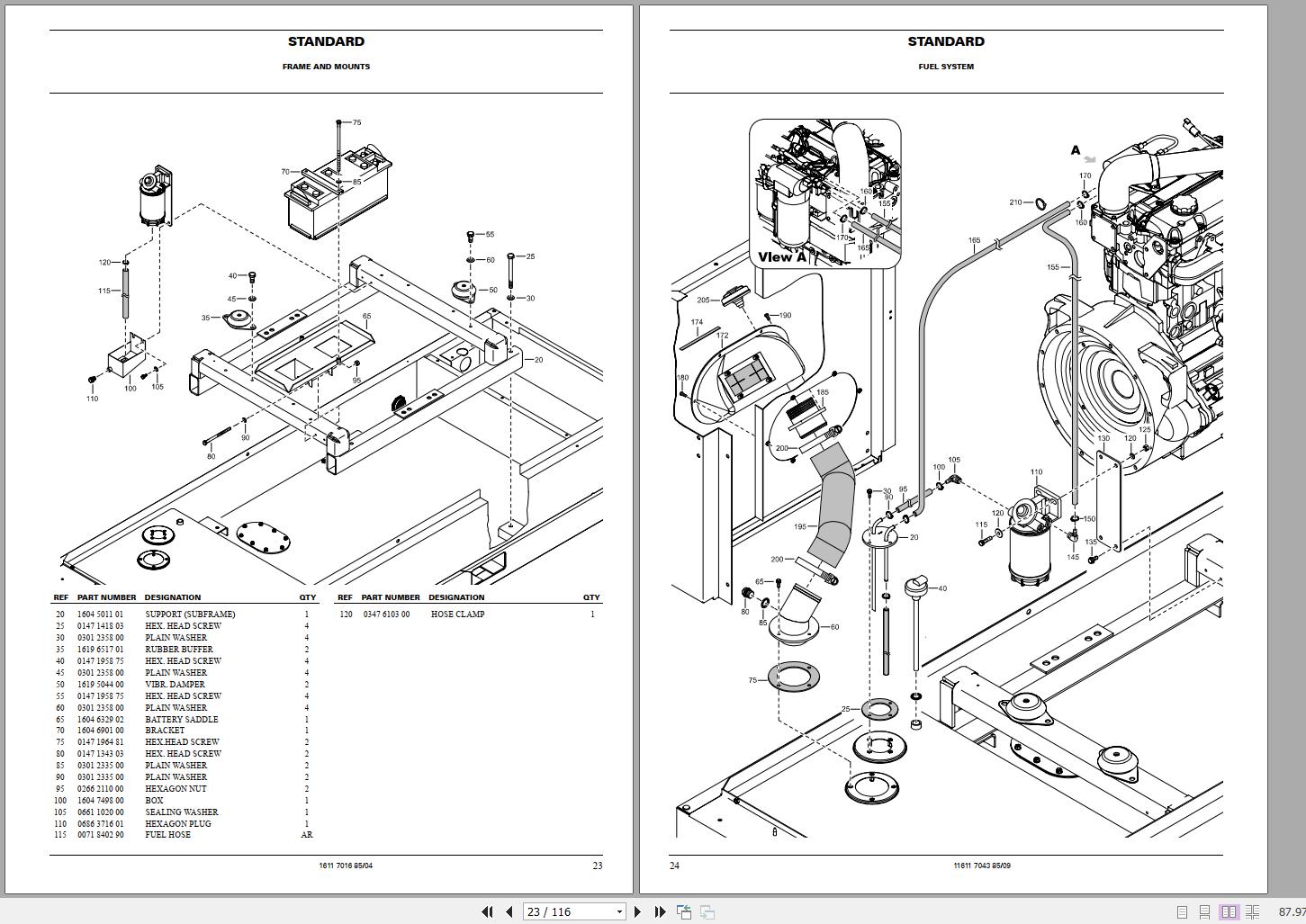 Atlas Copco Portable Generators QAS 100 Pd Parts List 2955 0620 01 2006 1