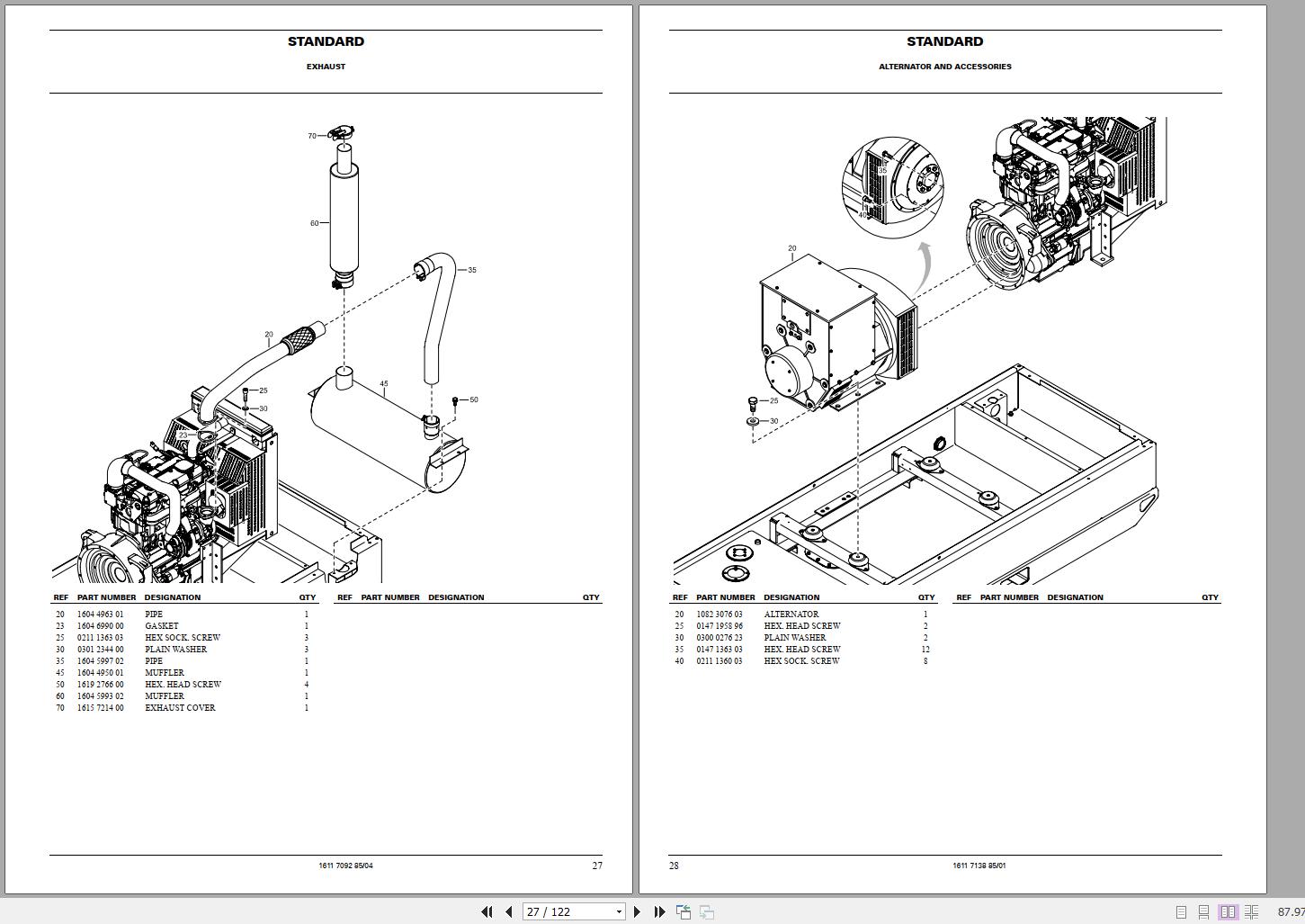 Atlas Copco Portable Generators QAS 80 Pd Parts List 2955 0610 02 2006 1