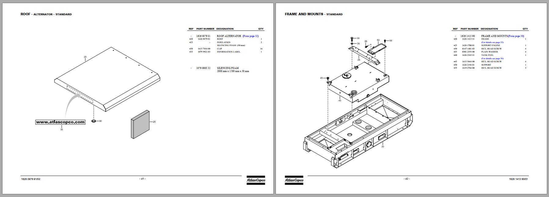 Atlas Copco Portable Generators QAS 80 Pd Parts List 2955 1640 00 2008 1