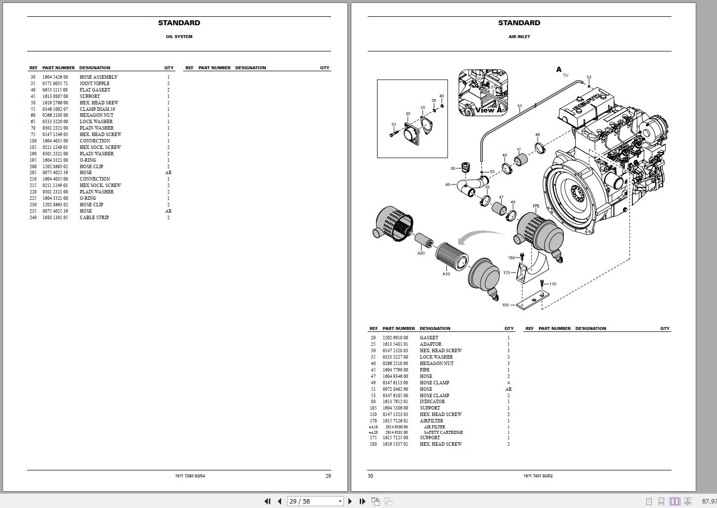 Atlas Copco Portable Generators QAX 30 Dd Parts List 2955 0550 00 2006 1