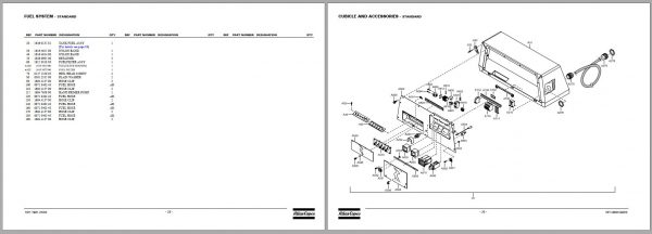 Atlas Copco Portable Generators QAX 45 Dd Parts List 2955 1570 00 2008 1