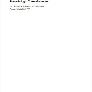 Atlas Copco Portable Light Tower Generator Spare QLT V15 Parts List 9829382200 2015