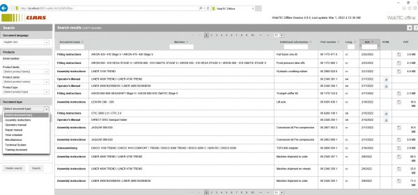 CLAAS WebTIC Offline EN 03.2022 Operator Manual Repair Manual Service Documentation EN DVD 3