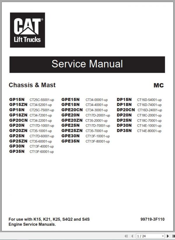 Caterpillar Forklift DP20N Service Manual 04 1