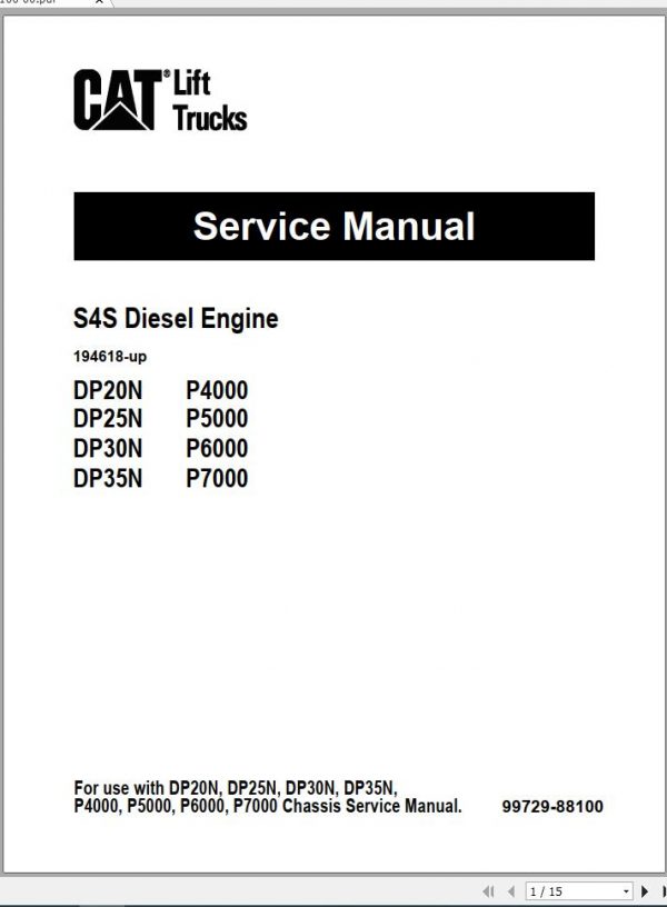 Caterpillar Forklift DP20N Service Manual 04 4