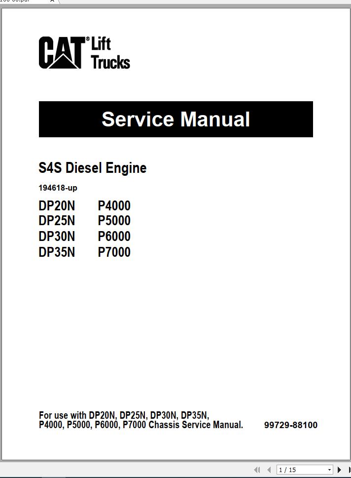 Caterpillar Forklift DP20N Service Manual 04 4