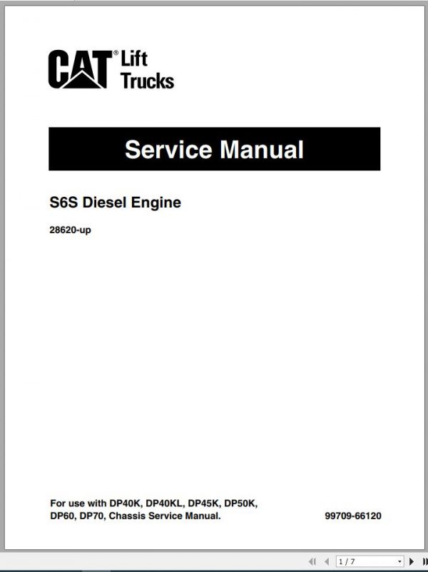 Caterpillar Forklift DP40K DP40KL Service Manual EN FR 2