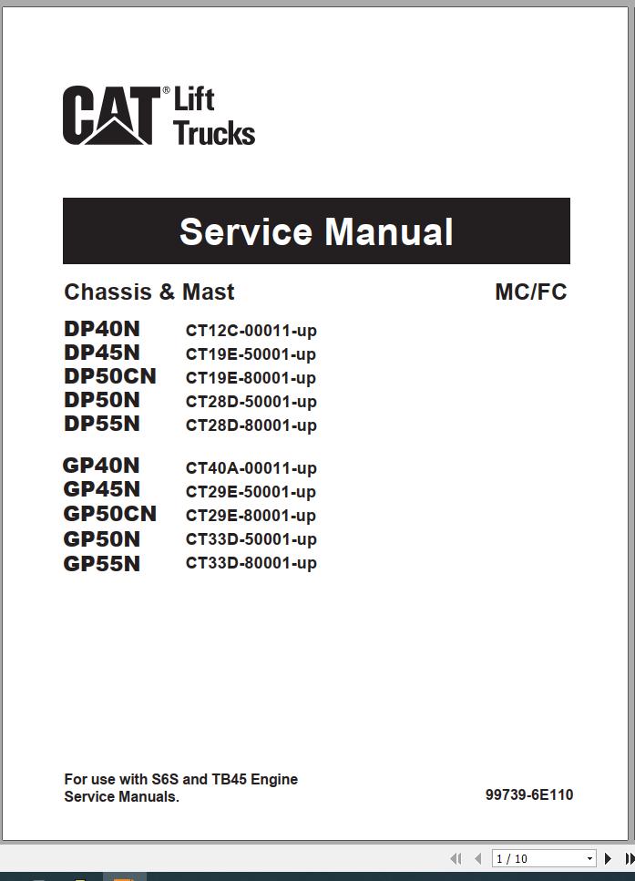 Caterpillar Forklift DP45N Service Operation Maintenance Manual 11 3