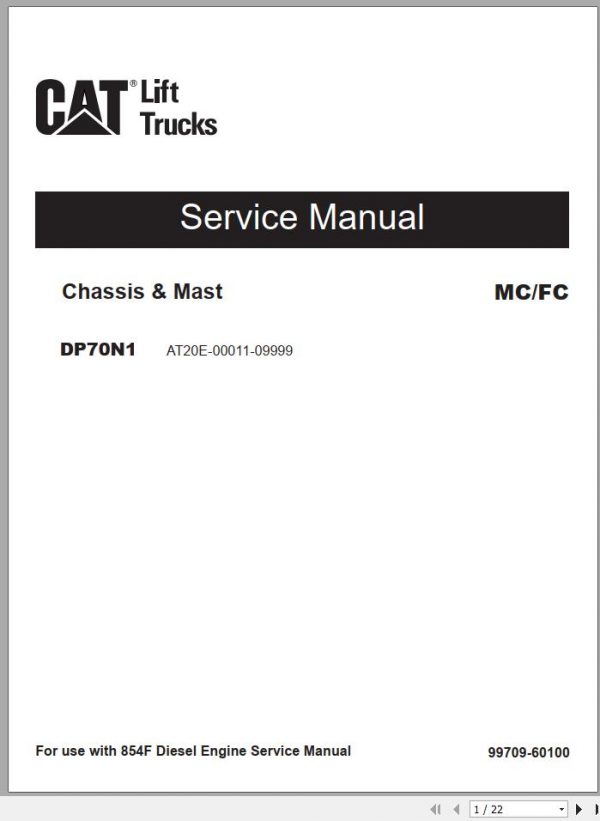 Caterpillar Forklift DP70N1 Service Manual 11 2