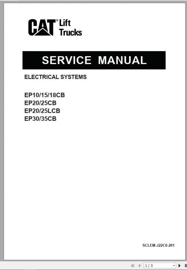 Caterpillar Forklift EP10CB EP35CB Service Operation Maintenance Manual 01.2021 1