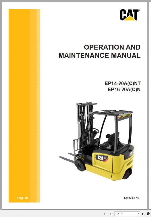 Caterpillar Forklift EP14ANT Service Operation Maintenance Manual 2021 1 1