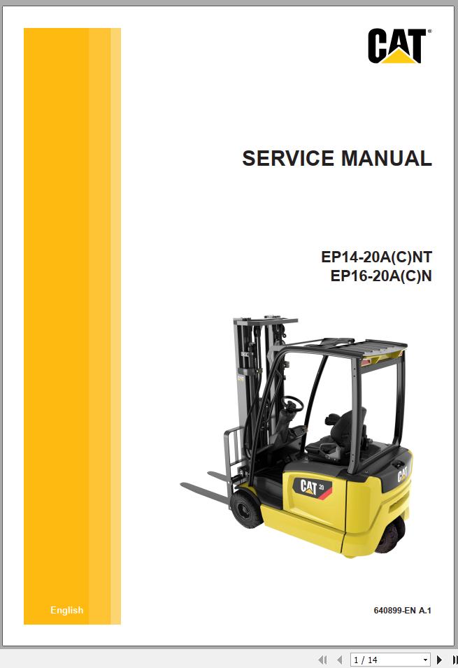 Caterpillar Forklift EP20AN Service Operation Maintenance Manual 01.2021 2