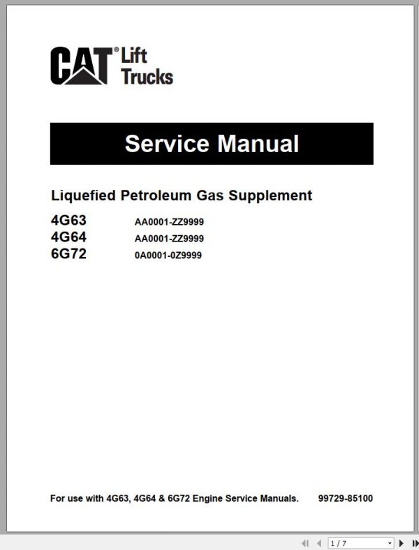 Caterpillar Forklift GC18K Service Manual 2010 2
