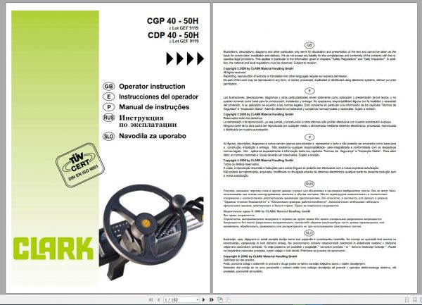 Clark Forklift DVD PDF 2021 German CD Service Manual Operator Manual 6