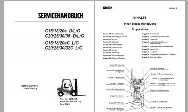 Clark Forklift DVD PDF 2021 German CD Service Manual Operator Manual 9