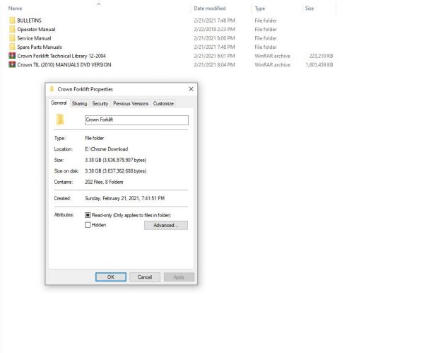 Crown Forklift 338GB PDF Service Part Manual DVD 1