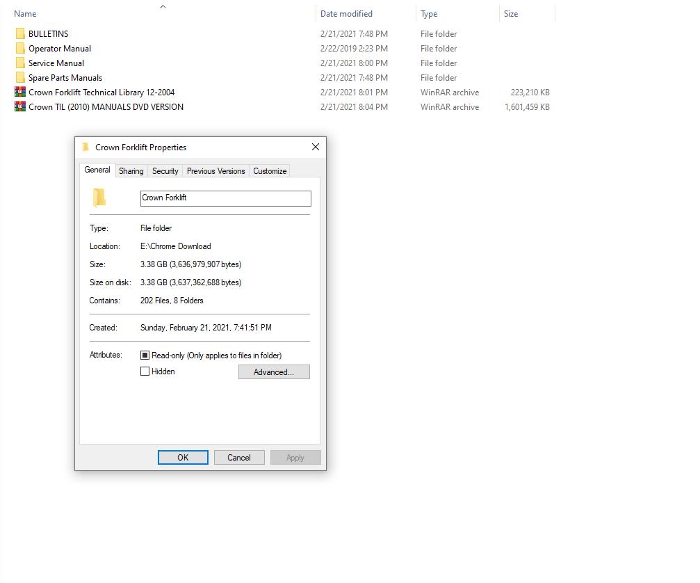 Crown Forklift 338GB PDF Service Part Manual DVD 1