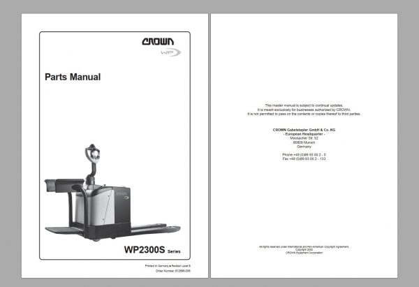 Crown Forklift 338GB PDF Service Part Manual DVD 7