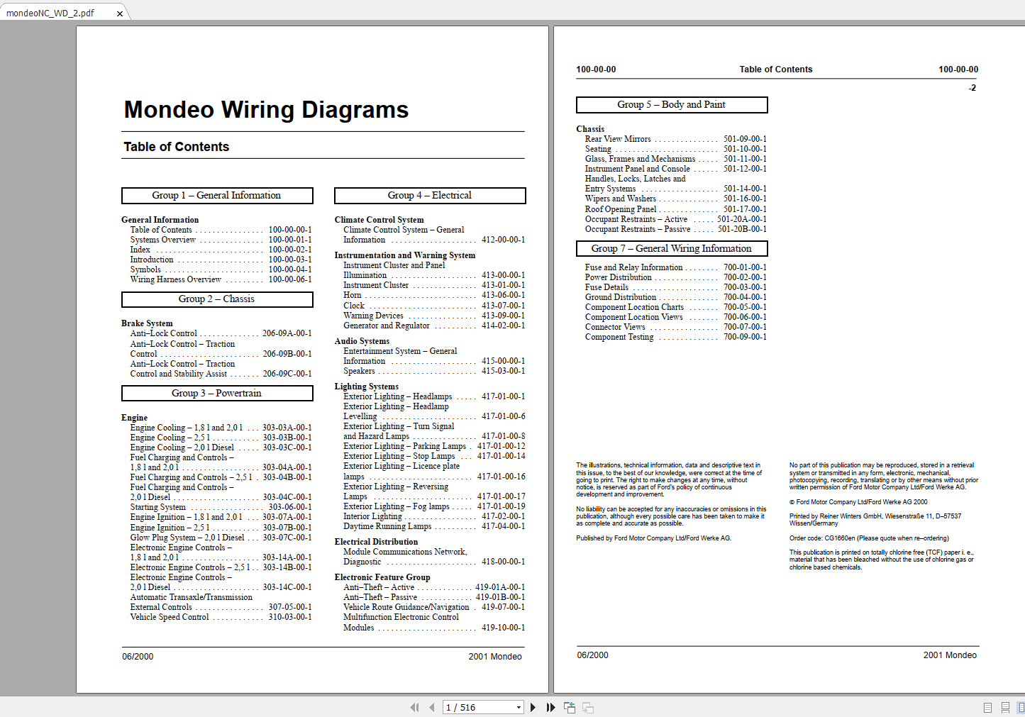 FORD MONDEO 1997 2018 Wiring Diagram 1