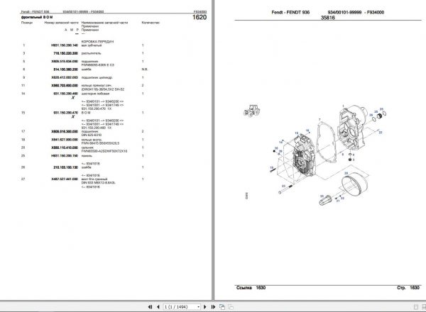 Fendt 936 Tractor Spare Parts catalog PDF 3