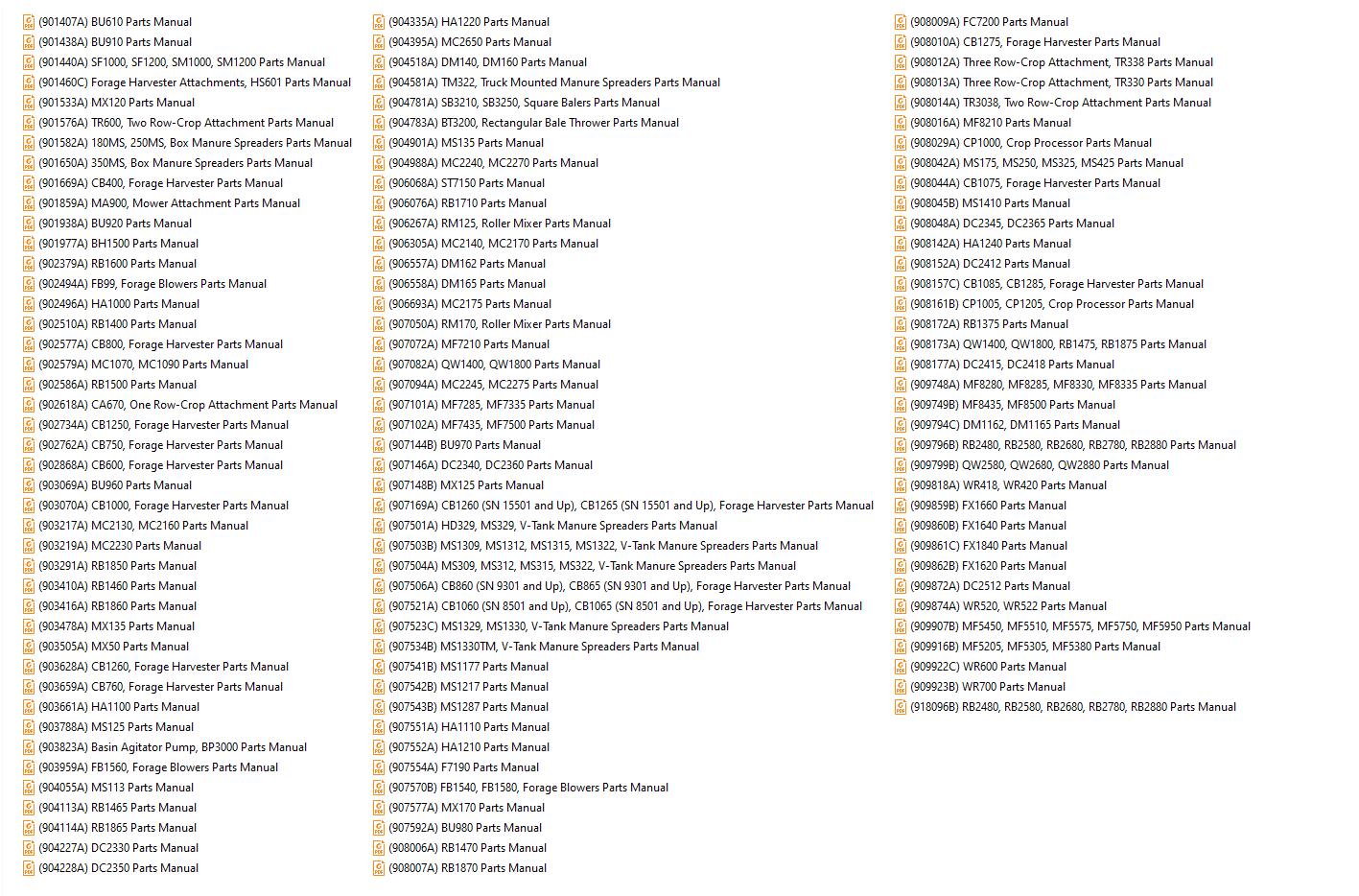 GEHL Heavy Equipment Agricultural Legacy 2022 PDF Parts Manual