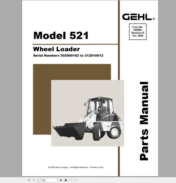 GEHL Heavy Equipment All Wheel Steer 2022 PDF Parts Manual