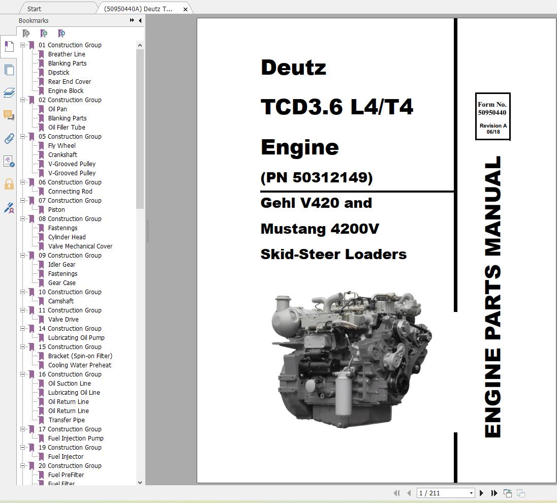 GEHL Heavy Equipment Engine 2022 PDF Parts Manual