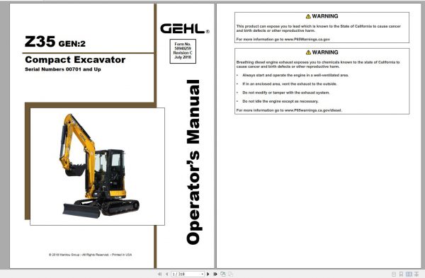 GEHL Machinery Heavy Equipment 5.29 GB PDF 2022 Operator Manuals DVD 0