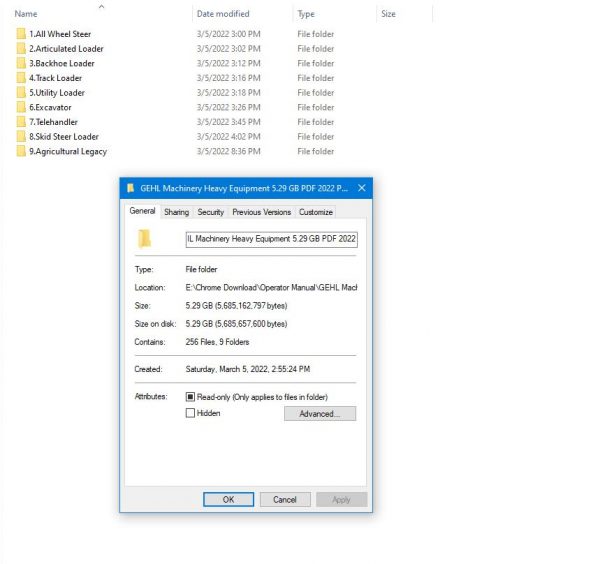 GEHL Machinery Heavy Equipment 5.29 GB PDF 2022 Operator Manuals DVD 1