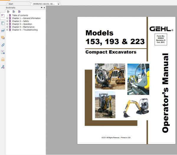 GEHL Machinery Heavy Equipment 5.29 GB PDF 2022 Operator Manuals DVD 2