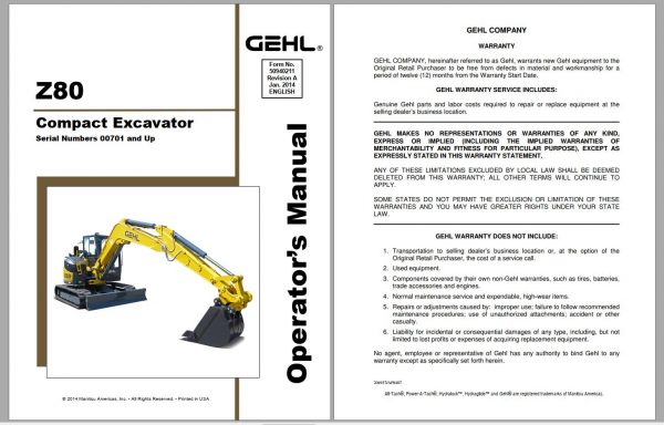 GEHL Machinery Heavy Equipment 5.29 GB PDF 2022 Operator Manuals DVD 3