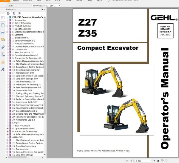 GEHL Machinery Heavy Equipment 5.29 GB PDF 2022 Operator Manuals DVD 4