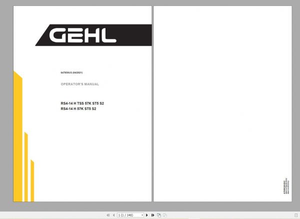 GEHL Machinery Heavy Equipment 5.29 GB PDF 2022 Operator Manuals DVD 9
